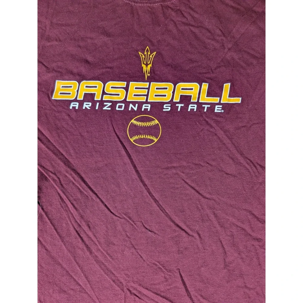 Champion Arizona State Sun Devils Baseball Maroon Graphic T-Shirt Mens L